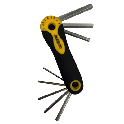 CROWNMAN 8PC FOLDING HEX Key Set METRIC MM